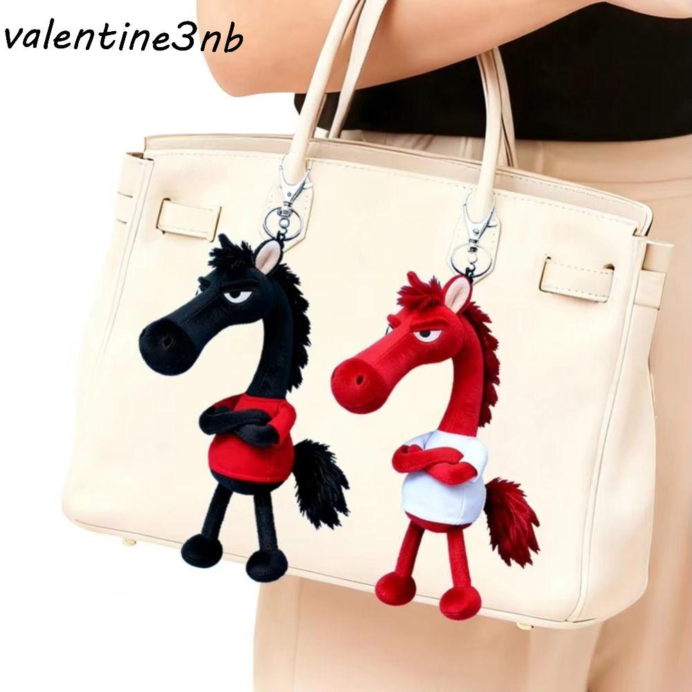 GIZMO Plush Dark Horse พวงกุญแจ, Creative Mascot ตุ๊กตาม้าจําลอง, ของเล่นตุ๊กตาน่ารักนุ่มสไตล์จีน Zodiac Pony ตุ๊กตาตกแต่งห้อง
