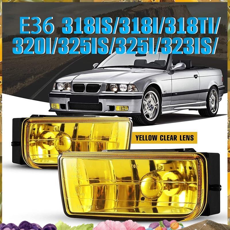 E36 ไฟตัดหมอกสําหรับ - M3 (E36) 3 Series 1992-199 ไฟตัดหมอกชุดเปลี่ยน 1 คู่ (เลนส์สีเหลือง)