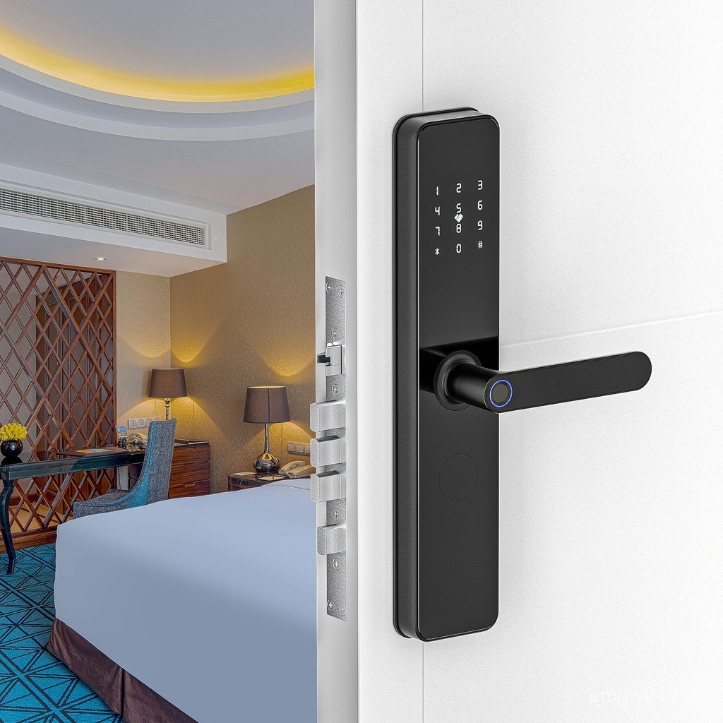 Combination Lock Apartment ลายนิ้วมือโรงแรม Anti-theft All-in Swip การ์ดล็อคทุกวันเช่า Room wifiAPP 