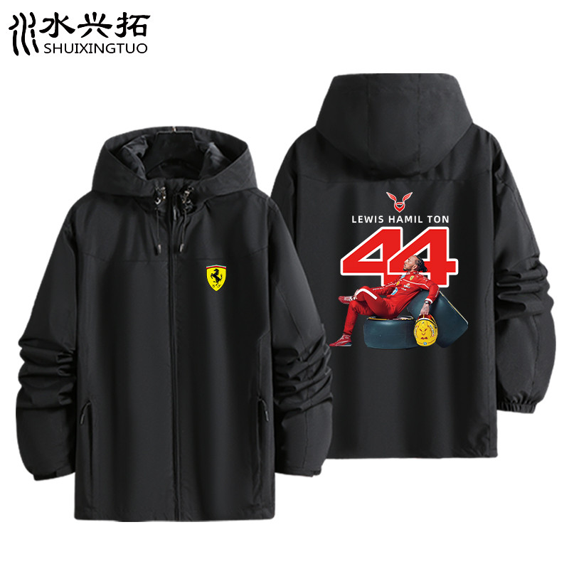 F1 Ferrari Fleet Racing Rider Hamilton No. 44 สินค้าที่กําหนดเอง Soft Shell Jacket 4D Ultra HD พิมพ์