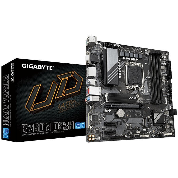 GIGABYTE B760M DS3H DDR5 เมนบอร์ดเหมาะสําหรับ CPU 13700KF/13600KF/14700KF