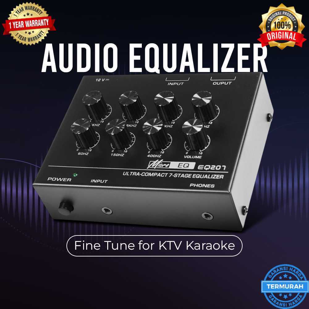 Micro Audio Equalizer Preamp 7 Band Fine Tune สําหรับ KTV Karaoke - EQ207