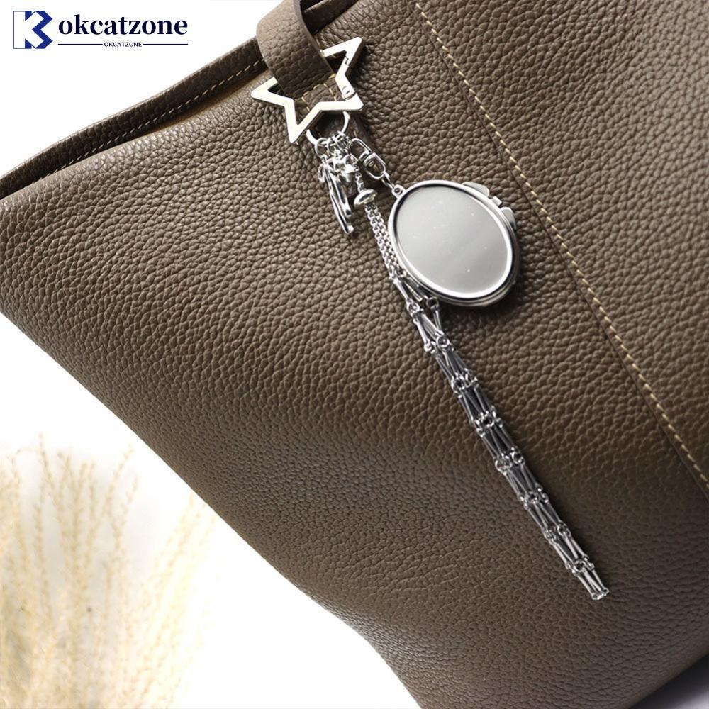 OKCATZONE ลิปสติกกระเป๋าตาข่ายจี้ผู้ถือลิปสติก Chic Metallic Finish ทุกวันพกพา Essential อินเทรนด์ S