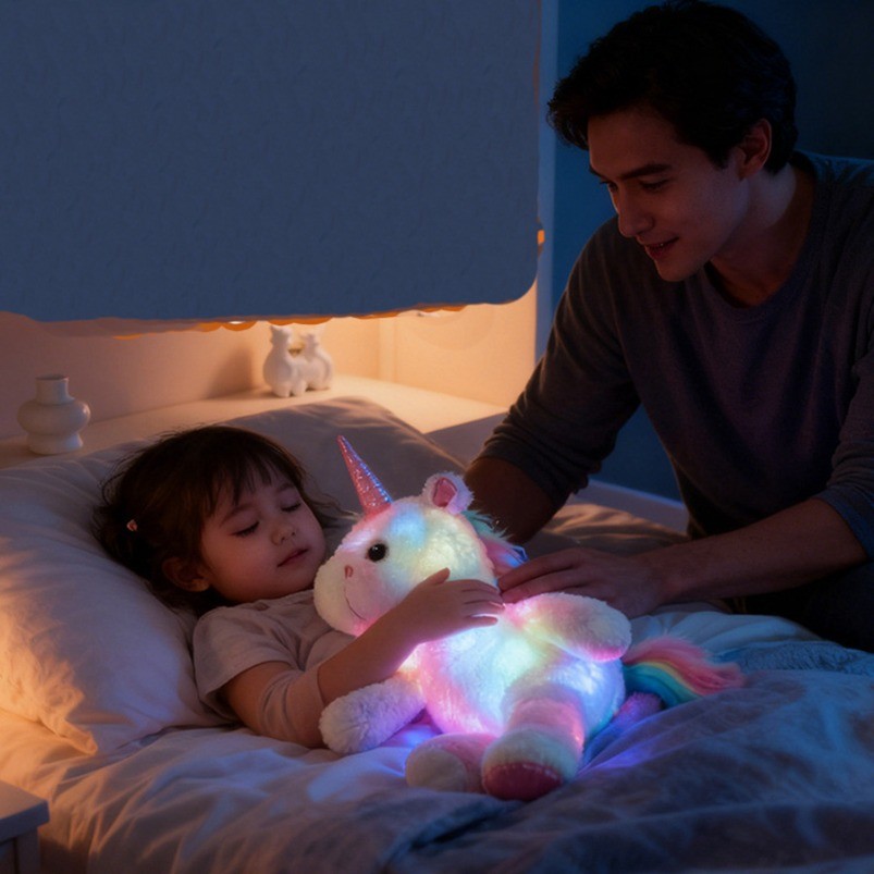 25 ซม.ตุ๊กตาของเล่น LED Light Unicorn Cuddly ของเล่นตุ๊กตาของเล่นตุ๊กตาวันเกิดวาเลนไทน์ของขวัญ