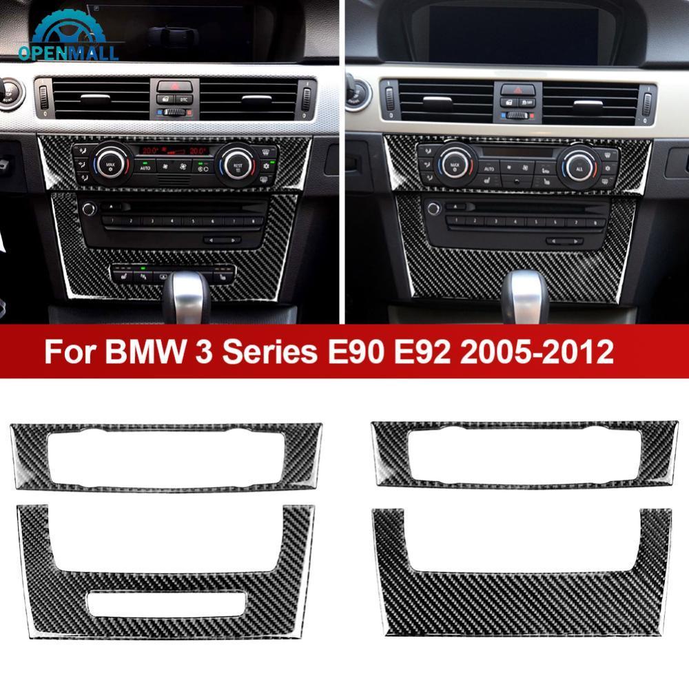OPENMALL 2 ชิ้น/เซ็ตรถ CD เครื่องปรับอากาศแผงควบคุมสติกเกอร์ Trim คาร์บอนไฟเบอร์สําหรับ BMW 3 E90 E9