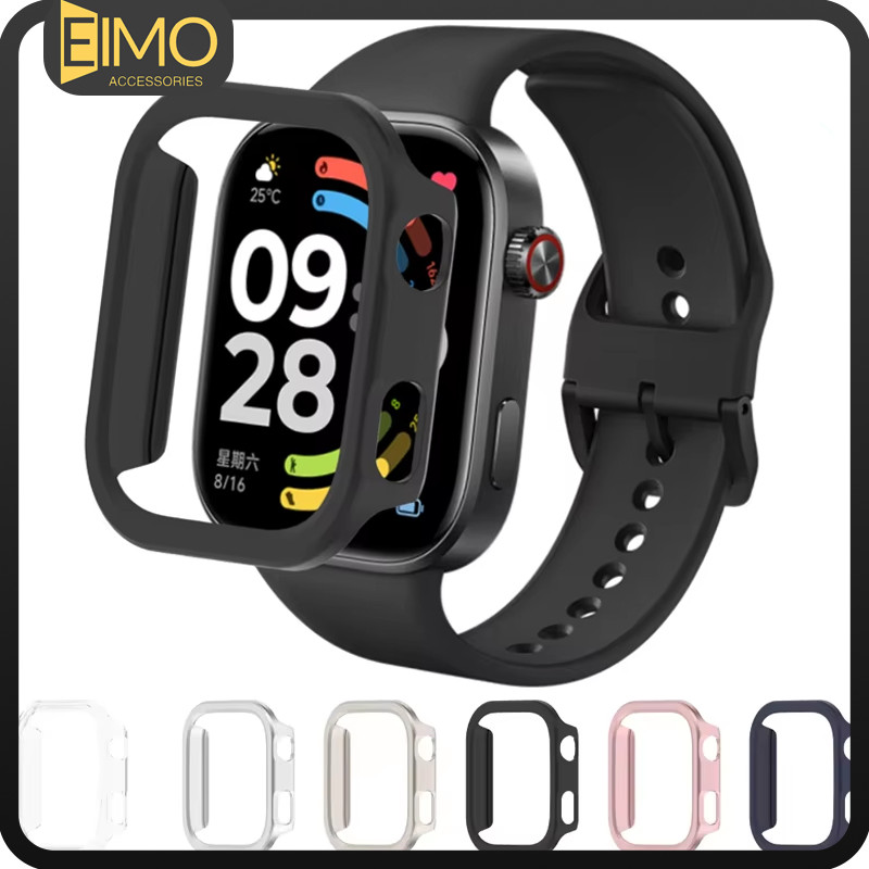 【เคส+สาย】สายยางซิลิโคนกีฬาอ่อน ฝาครอบแข็งวัสดุPC for Xiaomi Redmi Watch 6 5 4 เคสป้องกันฝากรู for Redmi Watch 6 5 4