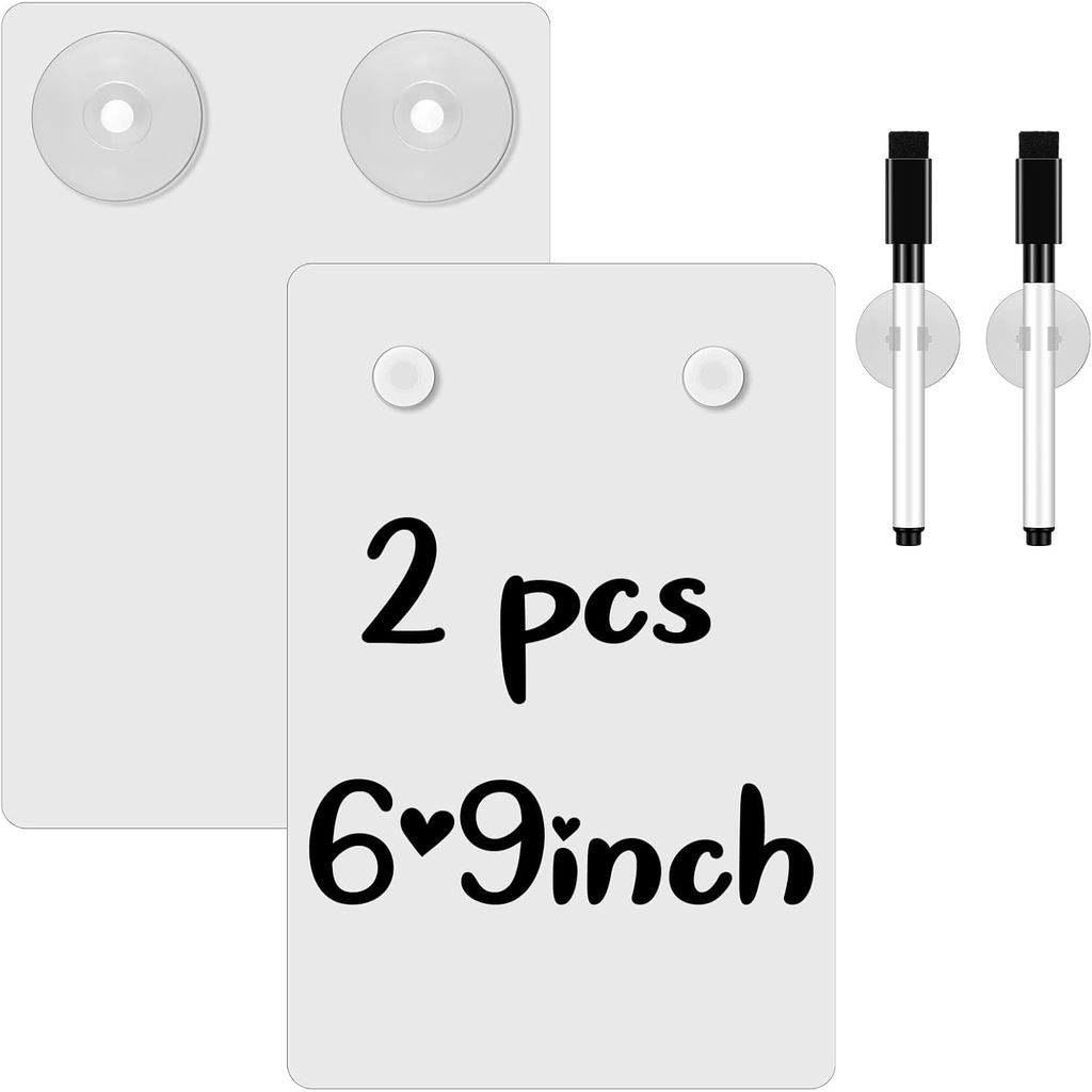 Yexiya 2 Pieces Shower Notepad Waterproof Shower Whiteboard with Suction Cup Dry Erase Board for Sho