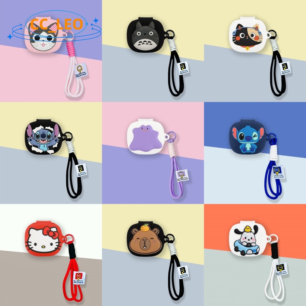for Anker Soundcore R60i NC Case Cute Stitch Winnie the Pooh Cartoon Soundcore P31i Silicone Soft Case Protective Sleeve Suitable for Soundcore R60i NC Earphone Lanyard
