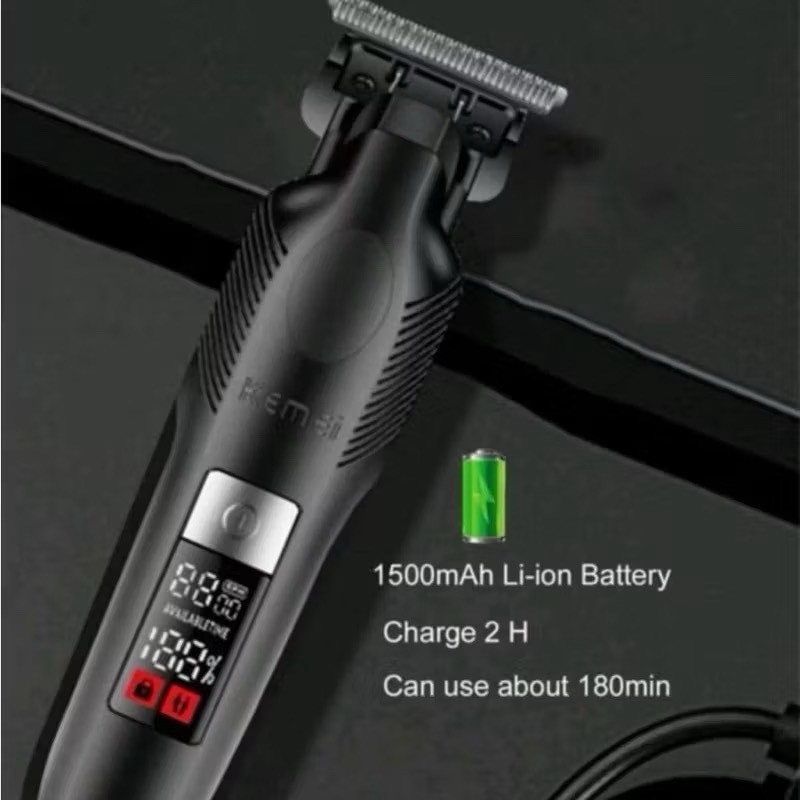 ปัตตาเลี่ยน Kemei KM-2284 ปัตตาเลี่ยนตัดผมไฟฟ้า สี: ดำ เหลืองมัสตาร์ด ผู้ที่ต้องการฟันคมแบบช่างใช้