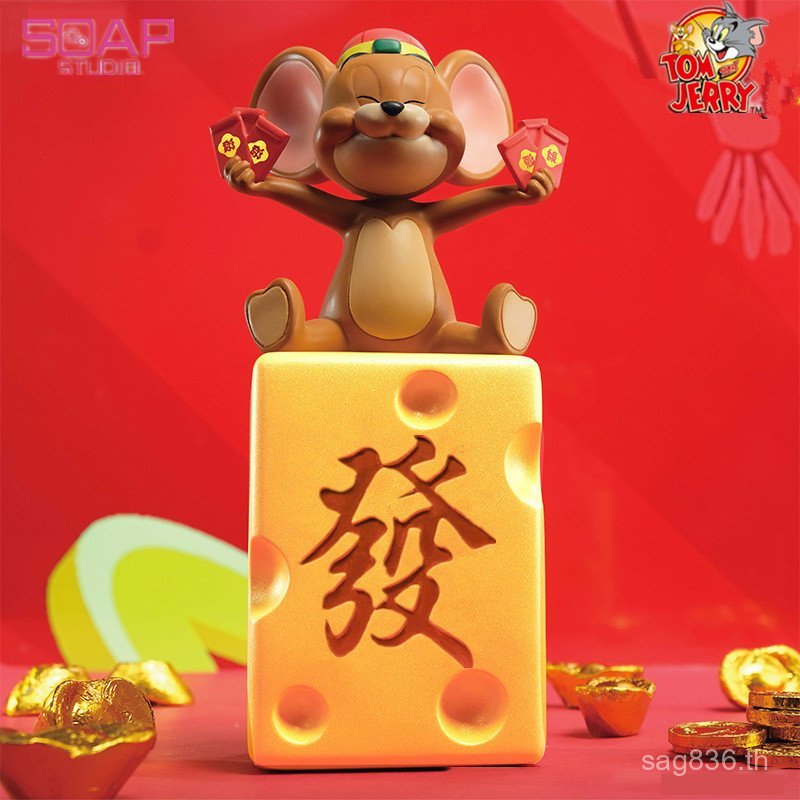 T อินเทรนด์เล่นแมวและเมาส์ jerry เดสก์ท็อปเทพเจ้าแห่งความมั่งคั่ง Fortune jerry เครื่องประดับสบู่เงิ