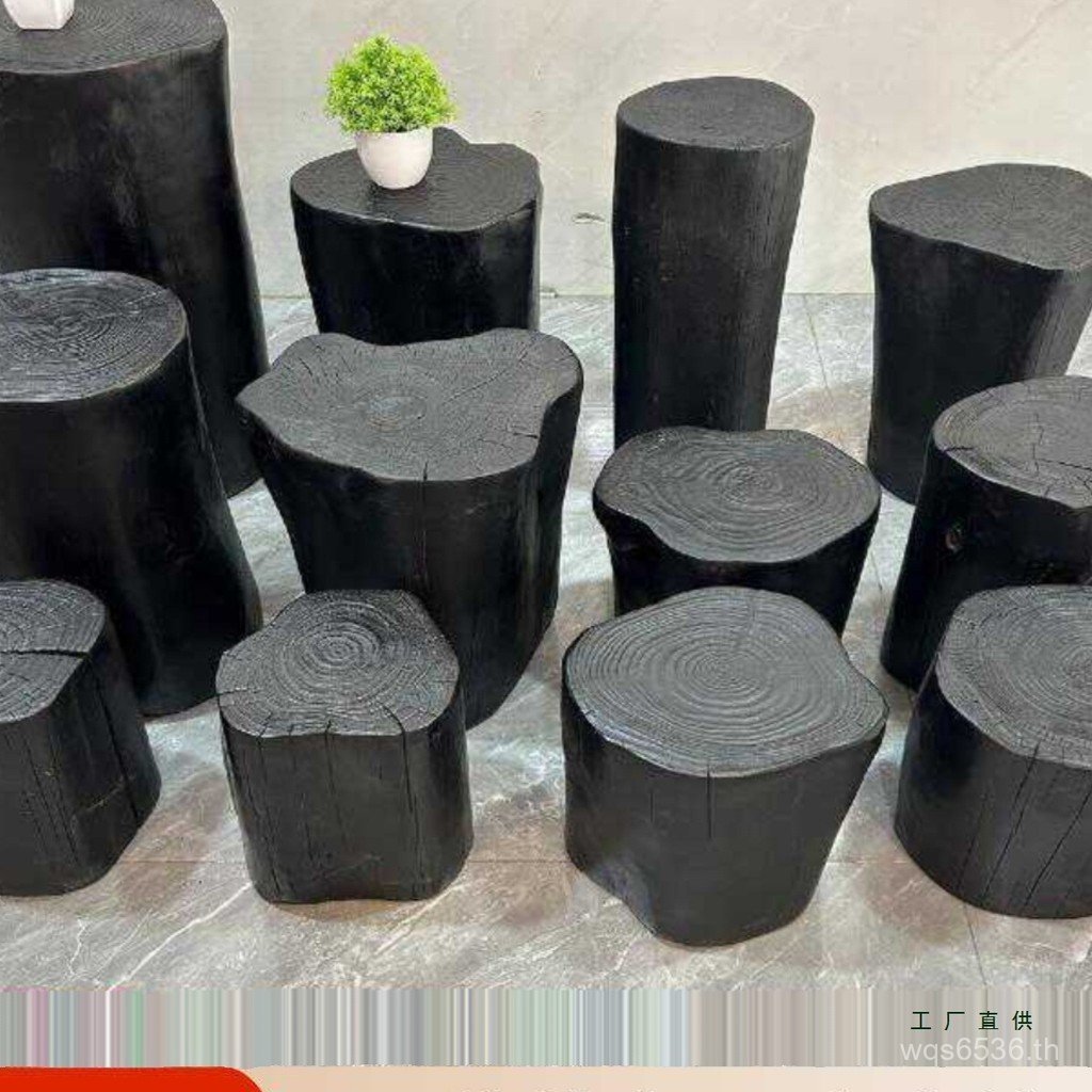 สไตล์เงียบไม้คาร์บอน Pier สีดําไม้เนื้อแข็ง Log Stump ดอกไม้ฐาน B & B ไม้เนื้อแข็งไม้ Stump Root แกะ