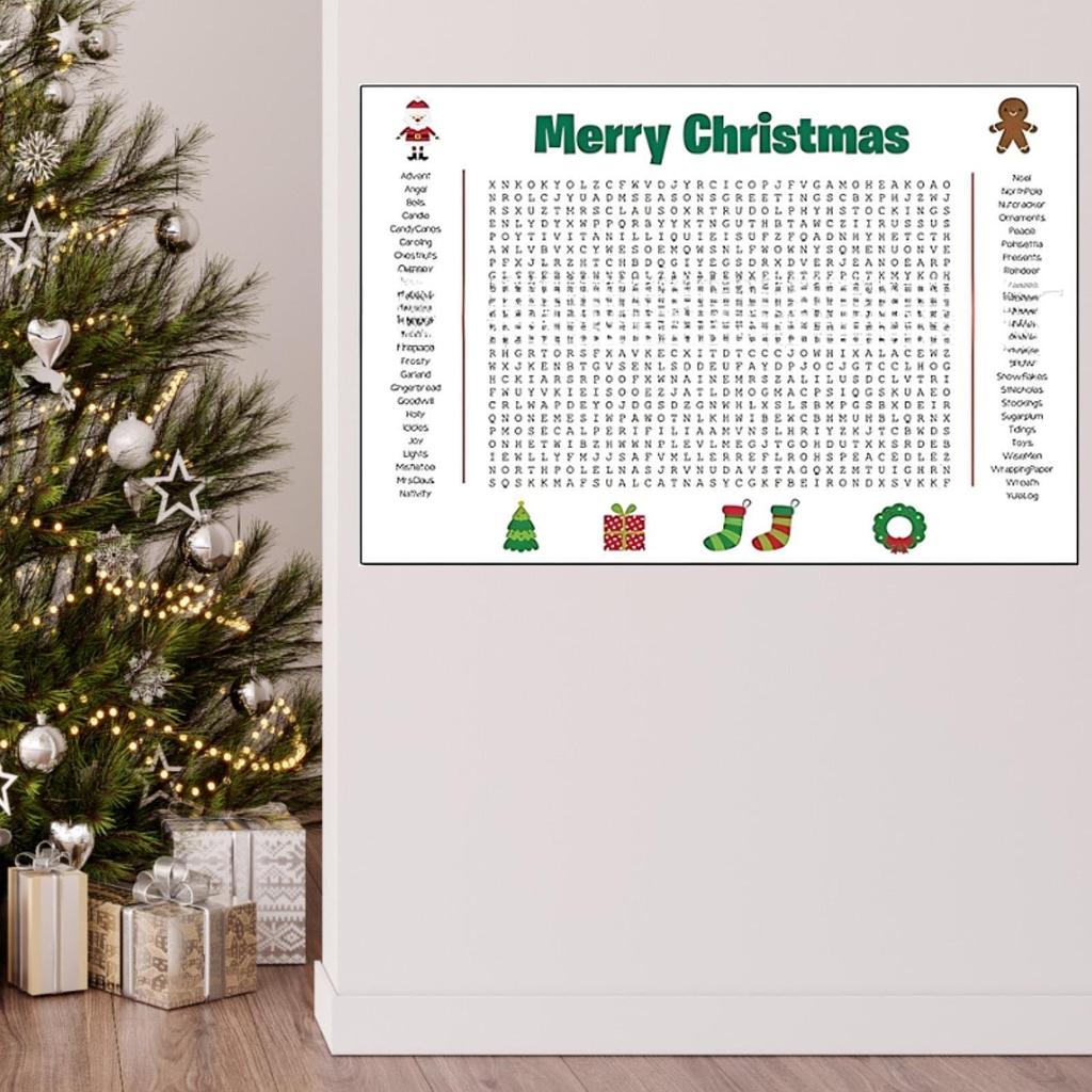 [Lszcx6l] คําคริสต์มาสค้นหาโปสเตอร์ Wall Wordfind เกมสนุก 3ft x 2ft ขนาดใหญ่ Simple Setup Words โปสเ