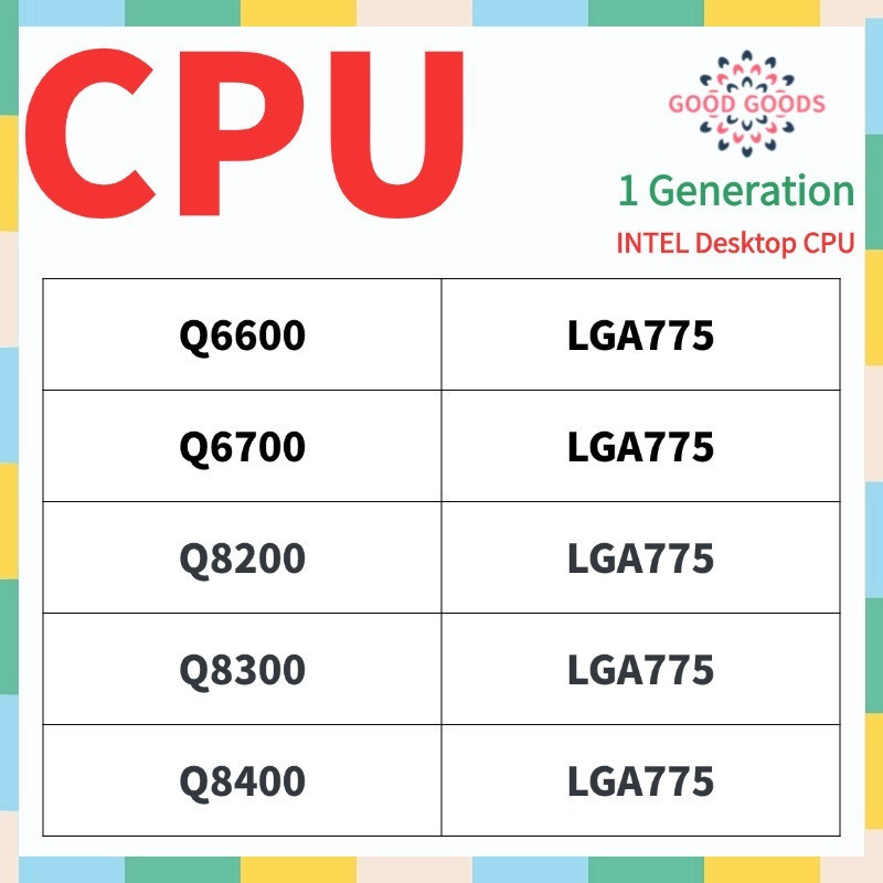 Q6600 Q6700 Q8200 Q8300 Q8400 DESKTOP INTEL Núcleo De Primeira Geração 2 Quad LGA775