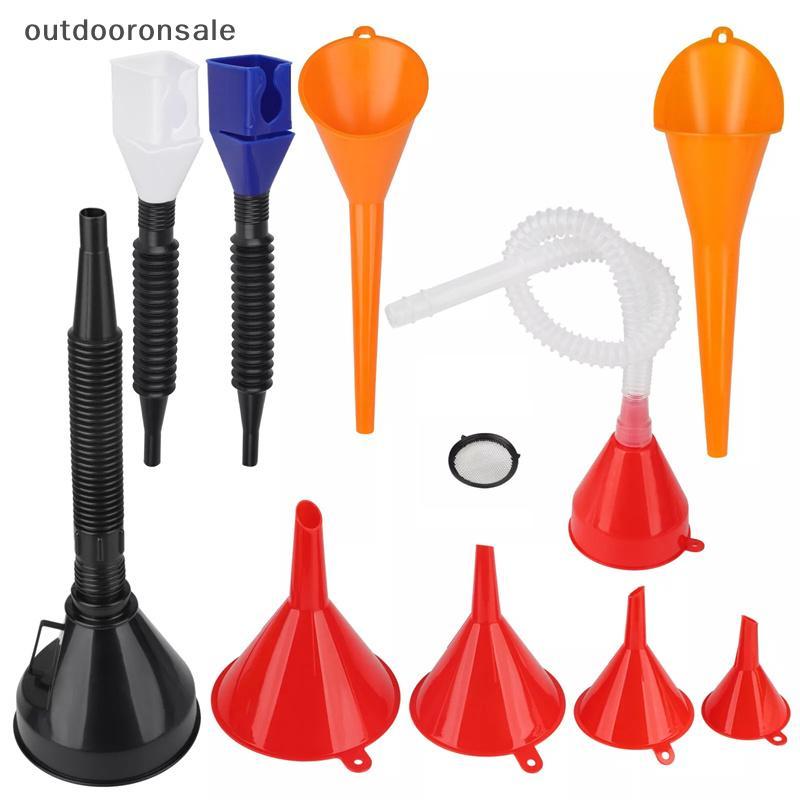 [outdoorsale] 10 ชิ้นชุดช่องทางยานยนต์, ช่องทางน้ํามันคอยาวพลาสติก, ช่องทาง Snap, ช่องทางมุมขวาช่องท