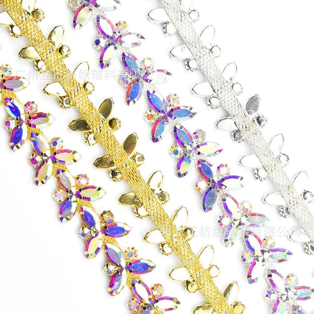 โซ่สำหรับกระเป๋าและรองเท้า พร้อมต่างหูคริสตัลทรงม้ายาง ตกแต่งได้เองแบบ DIY UHO5