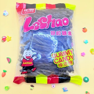 LeChao Jelly Sticks เยลลี่แท่งโคล่าและเยลลี่แท่งสตรอว์เบอร์รี่ เคี้ยวหนึบ รสเข้มข้น เคี้ยวหนึบ ขนาดใหญ่เต็มถุง 1 กก.