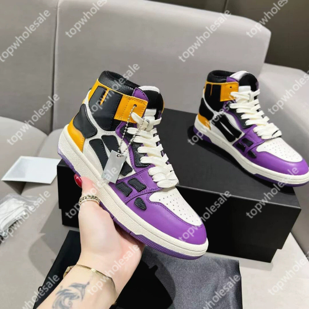 Amiri สタイルใหม่สบาย หนังแท้ High-Top Sneaker