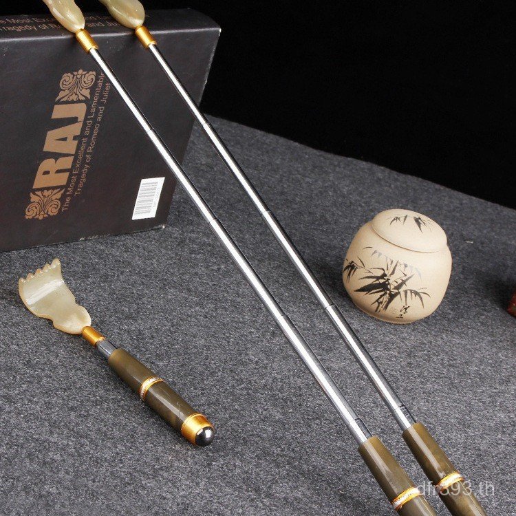 Old Man Le อย่าขอความช่วยเหลือ Scratch กลับ Horn Back Scratcher Itch Rake เตาย่างธรรมชาติ Retractabl