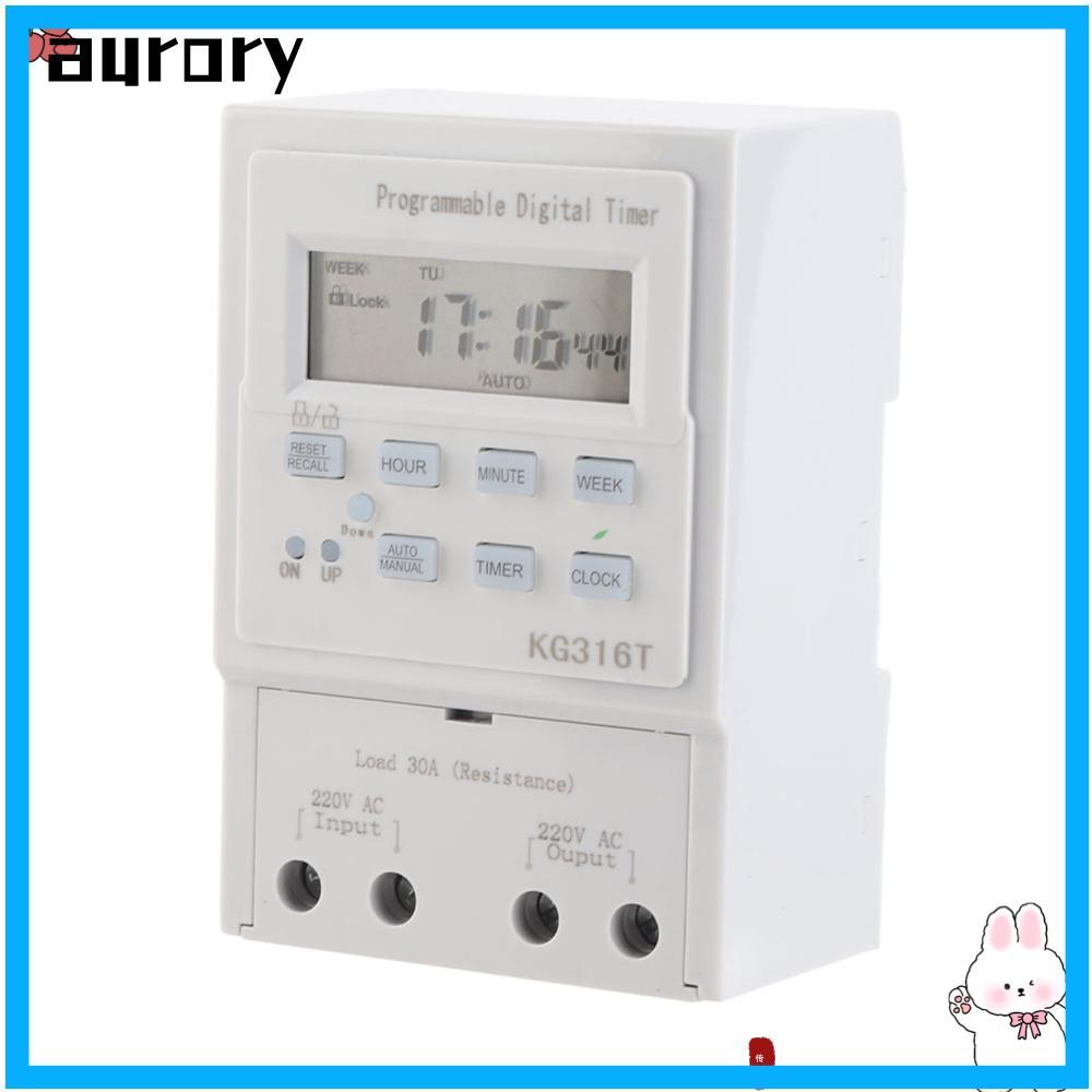 AURORY Digital Timer Switch, Microcomputer AC 220V Programmable Timer, Smart Home 30A 1W Power 1Min 