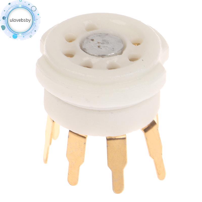 Ulovebsby 1PCS 6AQ5 EAA91 6J1 6J2 6X4 6Z4 ซ็อกเก็ตหลอดGold-Platedซ็อกเก็ตสําหรับ 7Pin B7G Vaccumหลอด