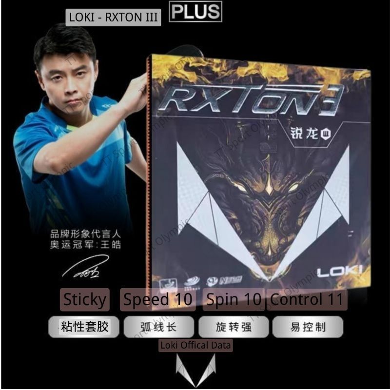 LOKI RXTON 3 III PRO Sticky คุณภาพดี ยางปิงปอง Getah Wang Hao Ping Pong Beginer ผีเสื้อ Donic