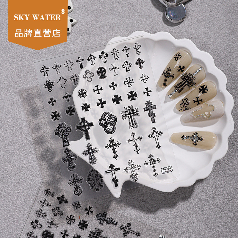[คําแนะนําร้านค้า] Sky Dark Style Crow Star Nails Sticker Punk y2k Retro Sweet Cool Frame diy Nail S
