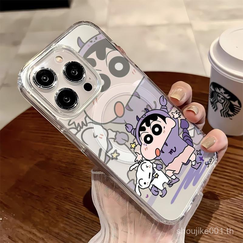 เคสโทรศัพท์ดีไซน์การ์ตูนเครยอนชินจังเต้นรําน่ารักเข้ากันได้กับ iPhone 15 13 11 12 16 14 12PRO 16PRO 
