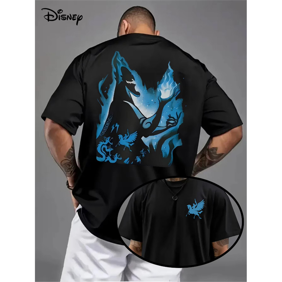 COD Retro Disney Hercules Hades เสื้อยืดผู้ชาย -- เสื้อยืดคอกลมลําลองลายมอนสเตอร์ Blue Flame, Come E
