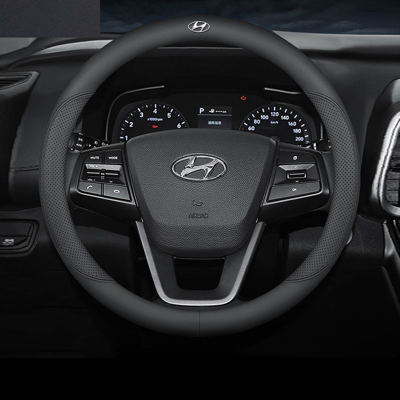 หนังไมโครไฟเบอร์พวงมาลัยรถ Breathable Anti Slip พวงมาลัย 38 ซม.สําหรับ Hyundai Accent Avante Reina I