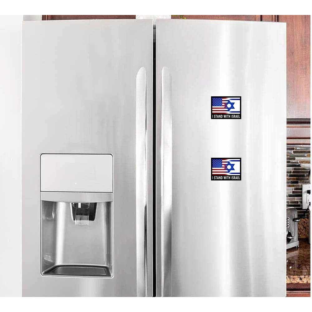 2 Pack I Stand with Israel American USA and Israel Flag Support Israel Car Magnet Auto Truck Fridge 
