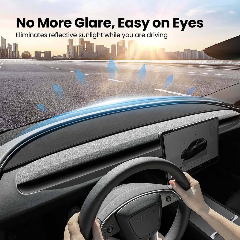 REEVAA 2025 New Tesla Model Y (Juniper) & Model 3 Highland Dashboard Cover Accessories [No-Glare, Fu