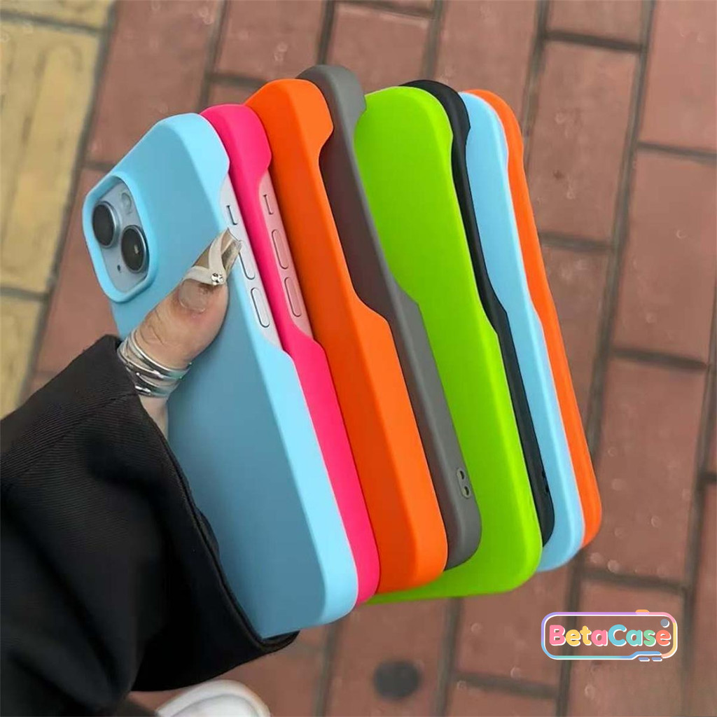 ซองใส่โทรศัพท์แบบครึ่งซองสำหรับ iPhone 16 15 14 13 12 11 Pro Max เรียบง่ายหรูหราแฟชั่นป้องกันการตกกรณีป้องกัน