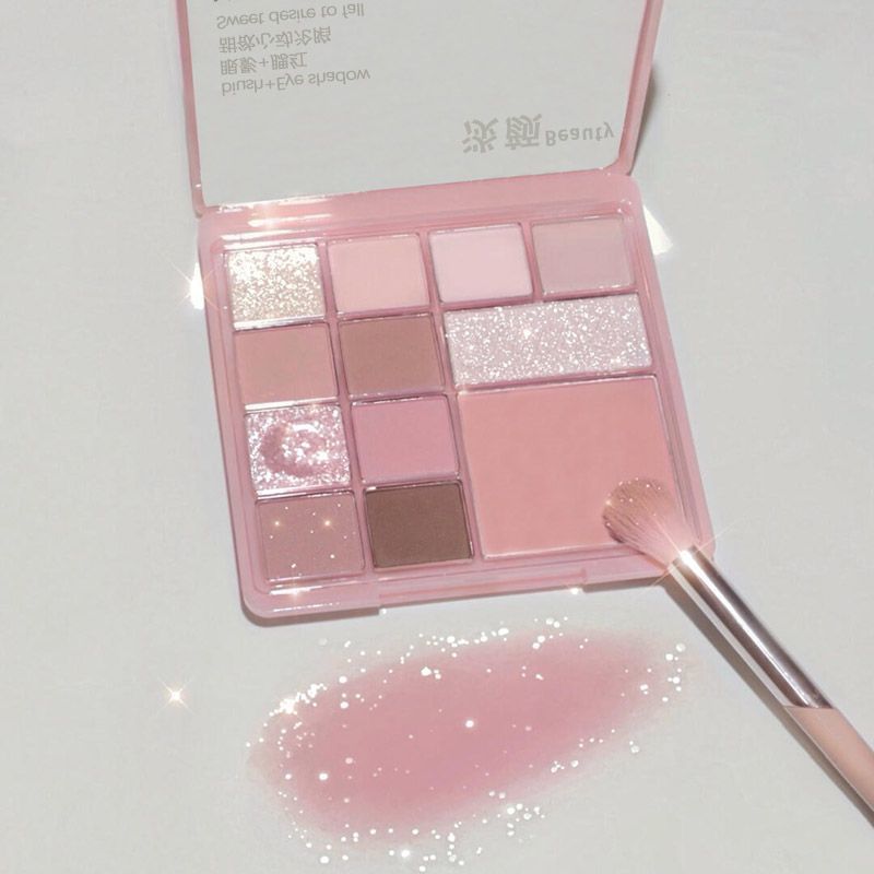 Rose Milk Tea Matte Pearlescent Earth Eyeshadow High Gloss Fake Plain Blush ราคาถูก 121