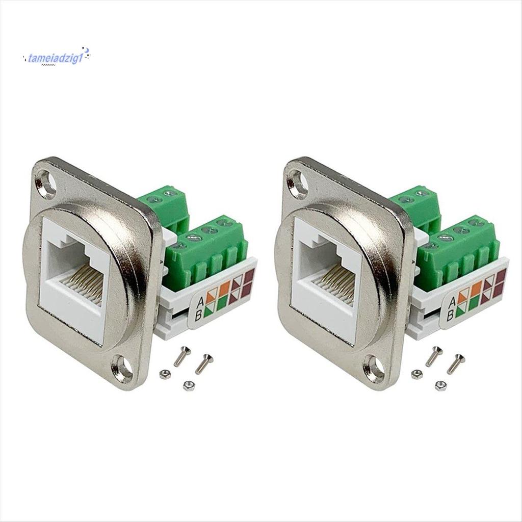 2PCS RJ45 แผง Mount สกรู Terminal อะแดปเตอร์, RJ45/8P8C หญิงแผง Mount Connector, RJ45 Solderless Ter