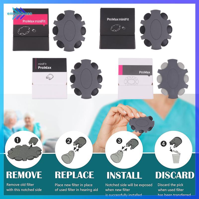 EPMN> WAX Guards สําหรับ Oticon ProWax MiniFit เครื่องช่วยฟังเปลี่ยนตัวกรองขี้ผึ้ง Oticon เครื่องช่ว