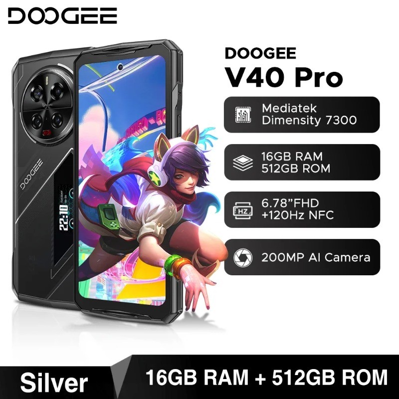Global Version DOOGEE V40 Pro 5G 16+512GB สมาร์ทโฟนสําหรับเล่นเกมที่ทนทานขนาด 7300 6.78 "FHD+ จอแสดง
