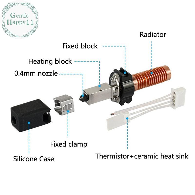 GentleHappy สําหรับ Flashforge Adventurer 5M ชุดหัวฉีดอัพเกรด Hotend Pinting Quick-Detachable หัวฉีด AD5M Hard เหล็กหัวฉีดชุด 0.4 มม.TH - รูปที่ 4