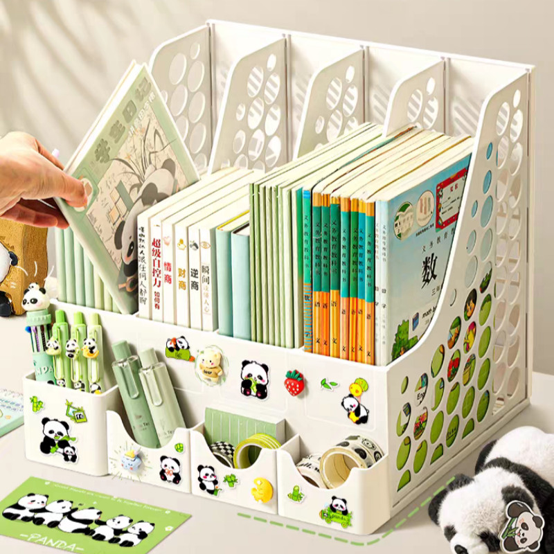 Living Pace ชั้นวางหนังสือ 4ช่อง กล่องใส่แฟ้ม แฟ้มใส่เอกสาร ที่ใส่หนังสือ จัดระเบียบโต๊ะ พร้อมส่ง