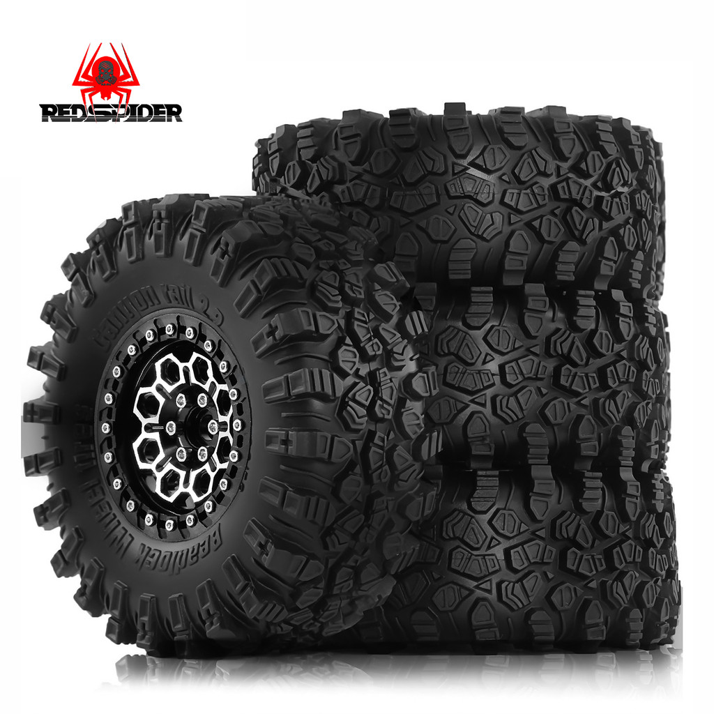 R389 2.2 นิ้วโลหะยาง Hex Hubs 12 มม.ล้ออลูมิเนียมสําหรับ 1/8 1/7 RC Rock Crawler