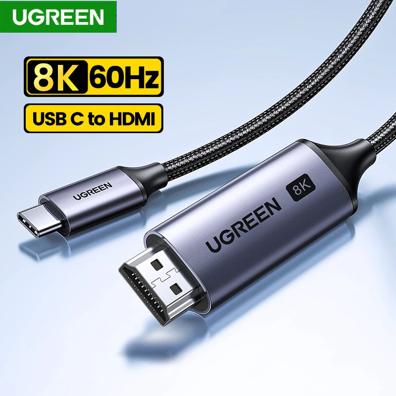 UGREEN สายเคเบิลที่รองรับ HDMI 8K/60HZ สายฉาย TypeC เป็น HDMI2.1 สําหรับสายวิดีโอ MacBook Pro