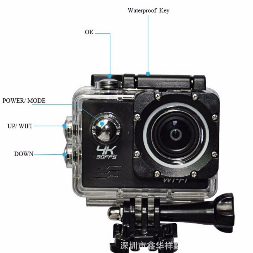 ขายตรงจากโรงงาน 4K กล้องกีฬา กล้อง WIFI HD กล้องกีฬากลางแจ้ง H8R