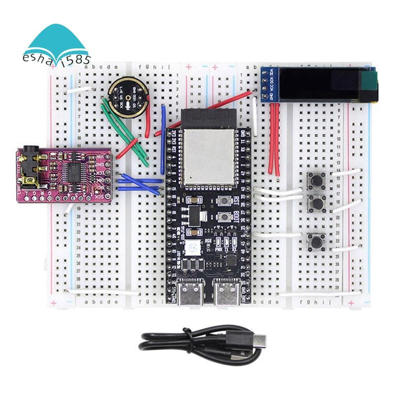 Eshai585AI Voice Chat หุ่นยนต์ ESP32-S3 บอร์ดพัฒนา Breadboard 3.5 มม.เสียงชุดสําเร็จรูปสําหรับเพื่อก