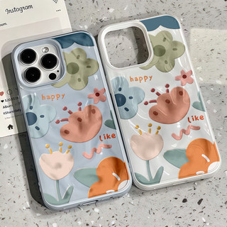 ส่งจากไทย เคสสำหรับไอโฟน15 ลายดอกไม้สวย ทิวลิป เคสนิ่มครอบอุกกาบาต For IPhone17 16Pro MAX 11 12 13 6/7/8 14 15PLUS XR XS