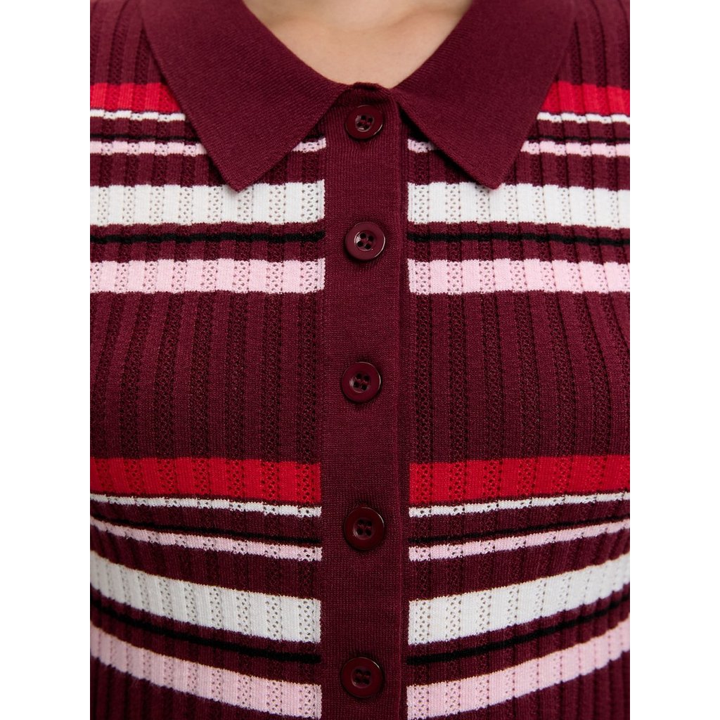 [Pomelo] เสื้อถักลายทาง / Striped Knit Top — صورة 3