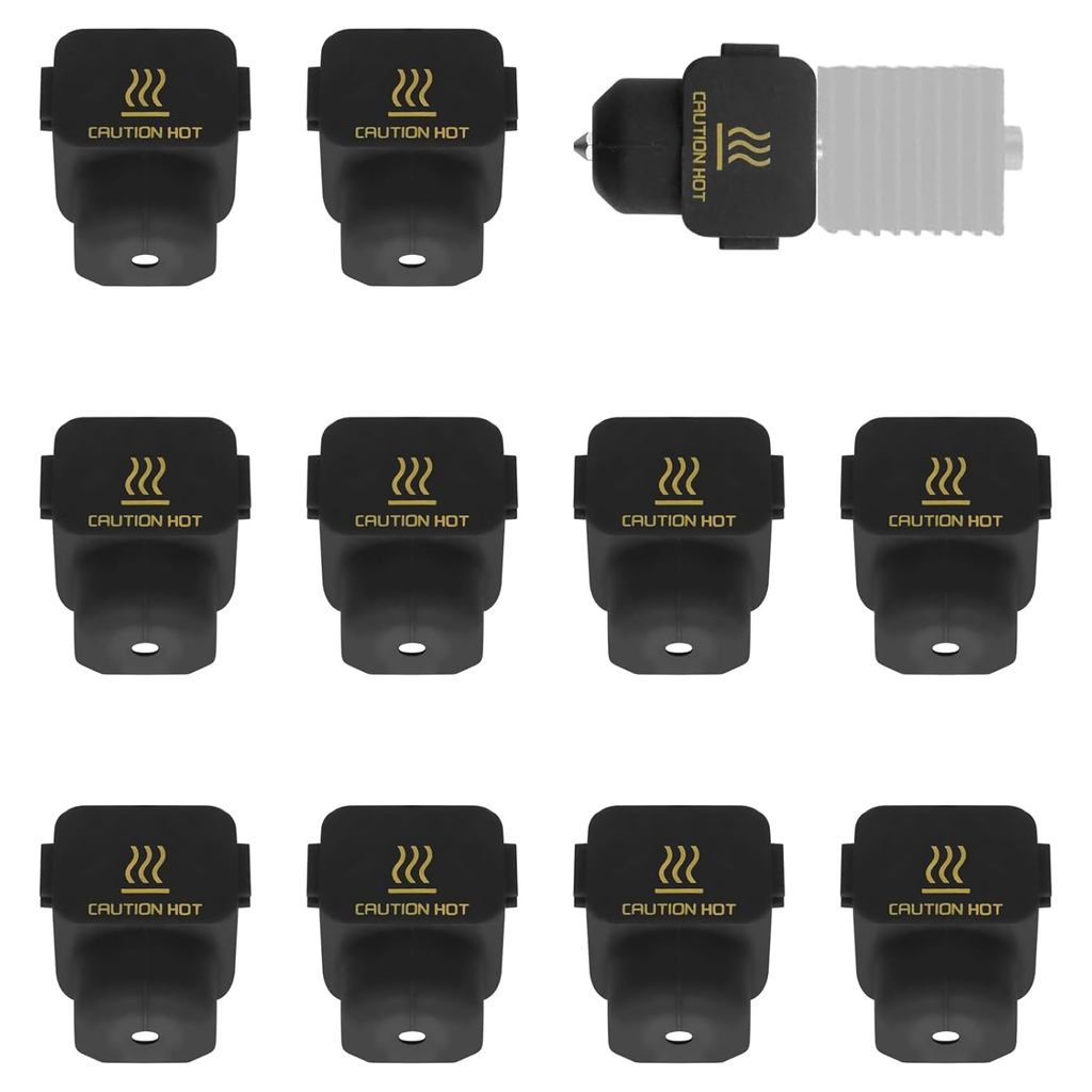 10 ชิ้นซิลิโคนถุงเท้าสําหรับ Bambu Lab A1/A1 Mini, Hotend เครื่องทําความร้อนบล็อกซิลิโคนฝาครอบหัวฉีด