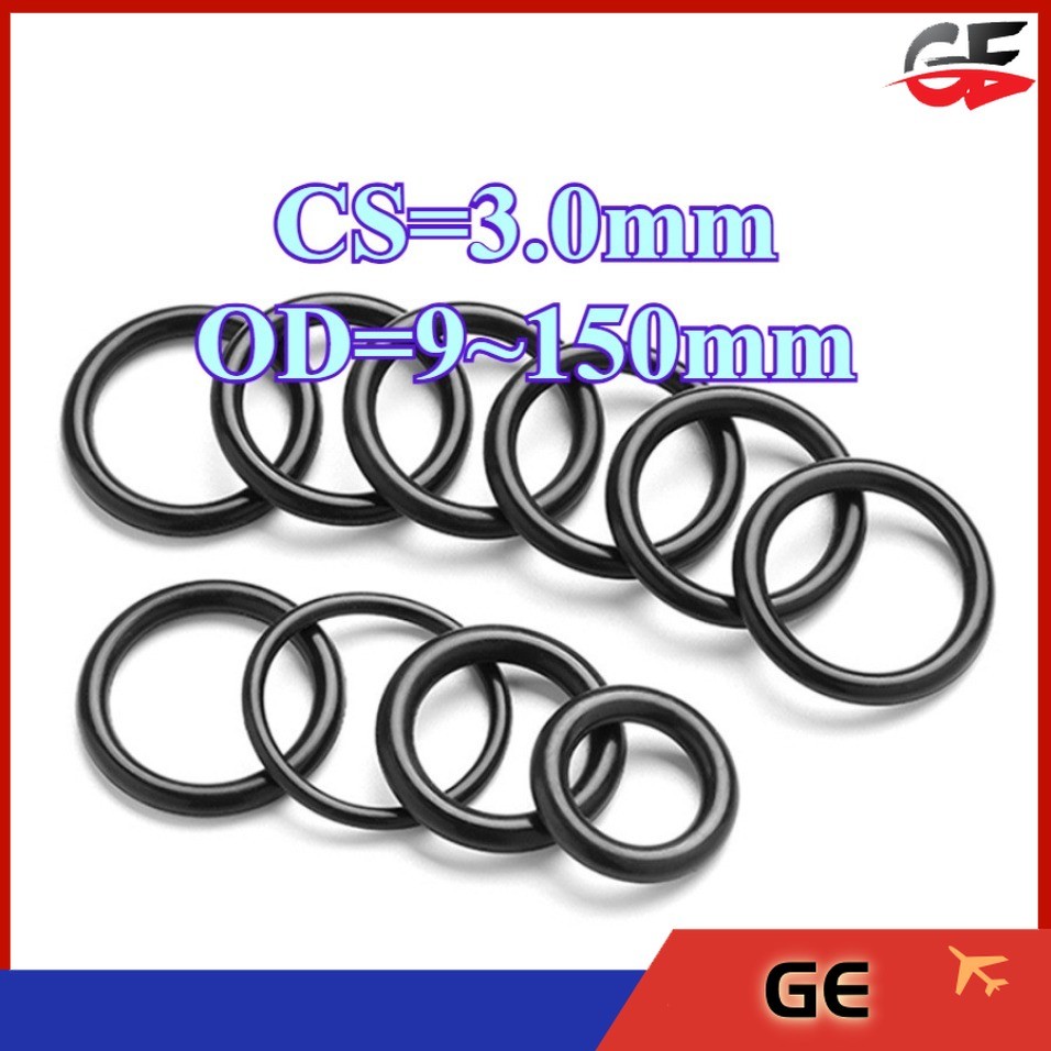 CS3.0mm แหวนซีลยาง O-ring O-ring OD9-150mm แหวนซีลน้ํามันไนไตรล์ปะเก็นสีดํากันน้ําและทนอุณหภูมิสูงGE