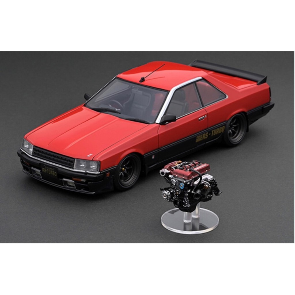 สําหรับขายของแท้ Sebasig 定 1/18 日尼产品尺寸R30 Extreme车模型 1/18 Nissan Skyline 2000 RS-Turbo (R30) สีแดง/ส