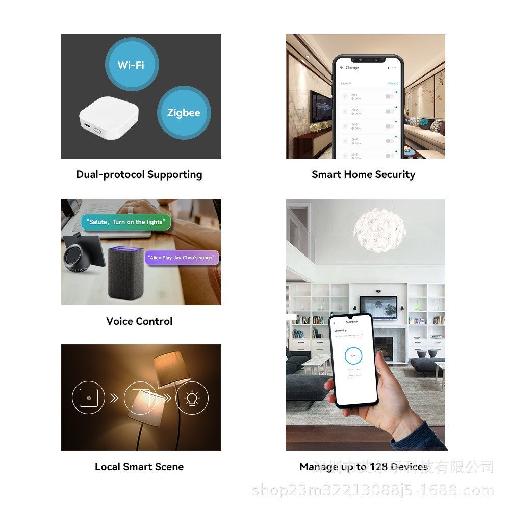 EWeLink Easy Micro-Connection Gateway ไร้สายอุณหภูมิความชื้น Zig ประตู Magnetic Sensing bee Gateway 