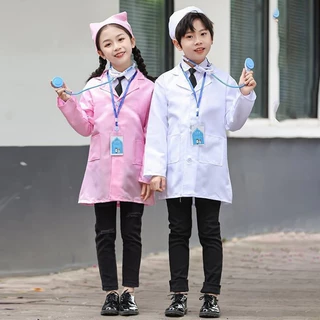 พร้อมส่ง😃👩‍⚕👨🏻‍⚕️ชุดหมอเสื้อหมอ เสื้อกาวน์หมอ สวมบทบาท pretend toy ของเล่นเด็ก