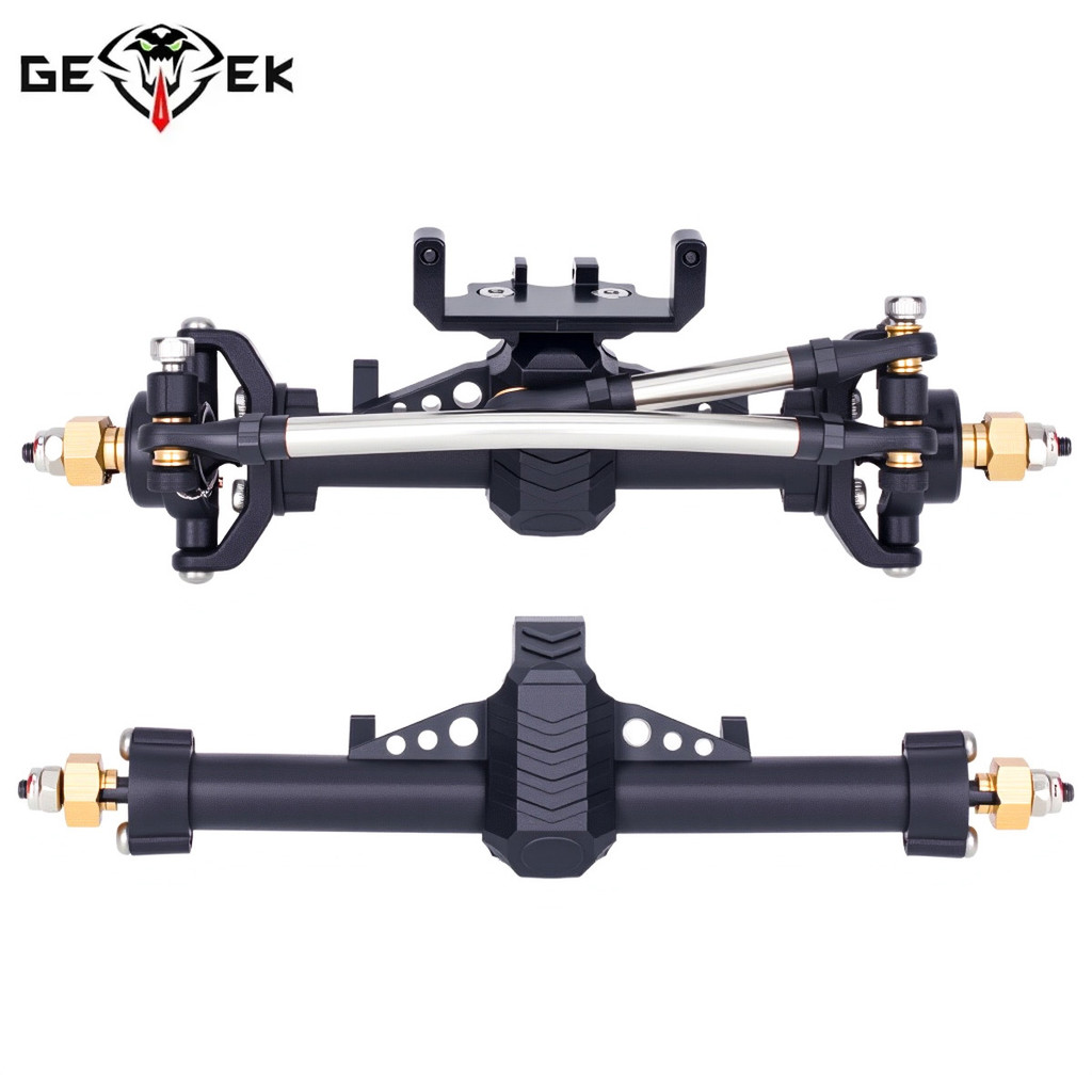 พลาสติก SCX24 ชุดเพลาด้านหน้าด้านหลังพร้อม Servo Mount สําหรับ 1/24 RC Crawler รถ Axial SCX24 Gladia